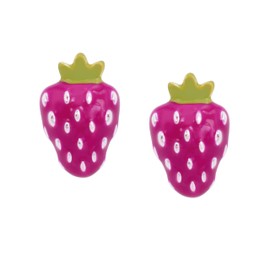 Betsey Johnson Womens Strawberry Stud Earrings