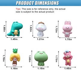 ZIMISI 6PCS Car Dashboard Ornament, Auto Navigator Screen Decoration, Cute Rear View Mirror Ornaments, Funny Vehicle Interior Accessories for Women, Men (Pineapple girl)