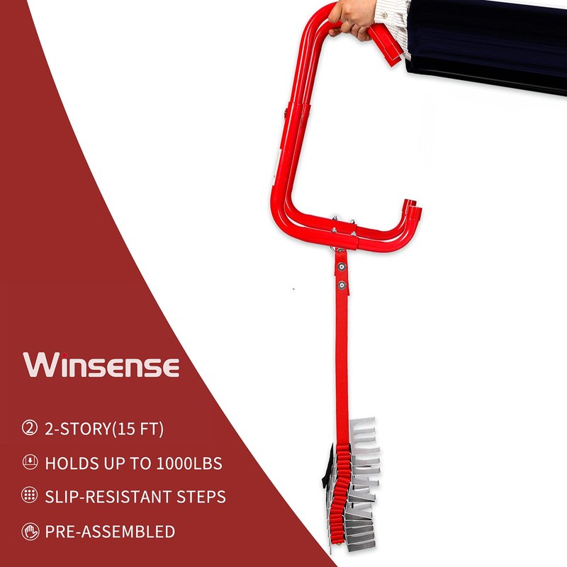 WINSENSE Retractable Fire Escape Ladder 2 Story Homes, 15 Foot