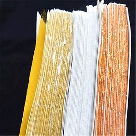 [Gold Foil Style Set of 100 Gold Powder Nail Foil Silver Foil Gold Silver Nail Foil Sheet Gel Nail Resin Parts Embedded ] UV Resin for Nail Tips, Bio Gel Replacement, Gel Supplies, Gel Light, UV LED,