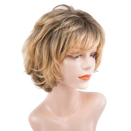 Charming Hochtemperaturfaser-Perücke für Frauen, kurzes Haar Gold Haar Hitze Beständig Ersatz Hitze Beständig Kostüm Cosplay Party Frau Perücken