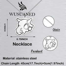 WUSUANED Monster Skull Necklace Game Character Lover Jewelry Game Inspired Gifts Game Lover Gift Monster Lover Gift (Monster Skull Necklace)