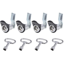 sourcing map Triangle Cam Lock 32mm Cylinder Length Fits Up to 3/8-inch Thick Panel Silver Tone 4Pcs