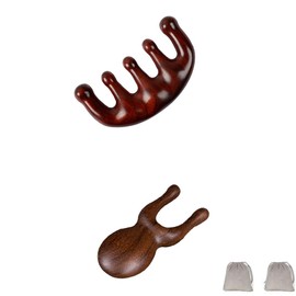 MOCOXYKLXY Scalp Massage, Scalp Brush, Meridian Massage, Natural Wood Premium Arm Massage, Solar Plexus Massage, Set of 2