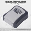 Key Lock Box Curved Aluminum Alloy Large Size Grey Wall
