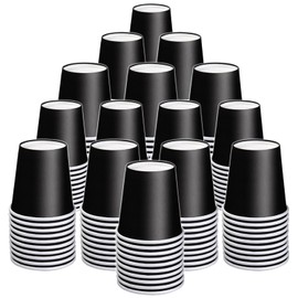 Huaiid 200 Count 3 oz Small Paper Cups, Black Disposable Mini Bathroom Cups, Disposable Mouthwash Cups, Small Disposable Paper Cups, Espresso Cups, Paper Cups for Party Travel Picnic BBQ