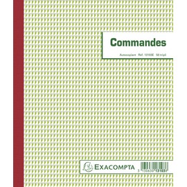 Exacompta - Ref. 13103AE - 1 Manifold COMMANDES - 50 numbered carbonless sheets in 3 copies (1 original + 2 copies) - size 210 x 180 mm - made in France
