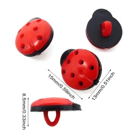 Honbay 200PCS Plastic Mini Ladybug Buttons Garden Insect Design Sewing Craft Buttons Embellishments for Scrapbooking Clothing DIY Craft and Other Projects