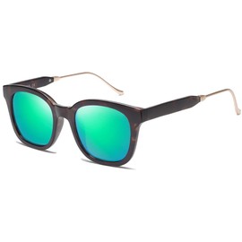 SOJOS Classic Square Polarized Sunglasses Womens Mens Retro Trendy UV400 Sunnies SJ2050, Tortoise/Green