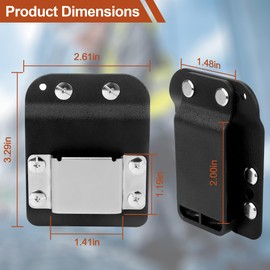 Tool Belt Drill Holder Clip - for 2" Tool Belt Accessories Drill Belt Clip, Tape Measure Clip, Impact Driver Holster and Tactical Cordless Power Tool Belt Clip Replacement (Black