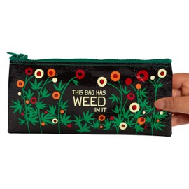 Blue Q Funny Pencil Case - This Bag Has Weed In It - Compact & Cool Pencil Pouch 4.25" by 8.5" Size, Chunky Zipper, 95% Recycled Plastic, Sturdy, Easy-to-Clean, Office Supplies & Travel Essentials
