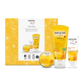 Weleda Baby Set, 3in1 Baby Skin Care Gift Set, Dermatologically Tested, 100% Certified Natural, Baby Shampoo & Body Wash + Baby All Purpose Balm + Nappy Cream