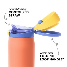 Simple Modern Mesa Loop Water Bottle with Straw | 30oz Cup Holder Friendly Insulated Stainless Steel Bottles for Travel, Sports and School | Mango