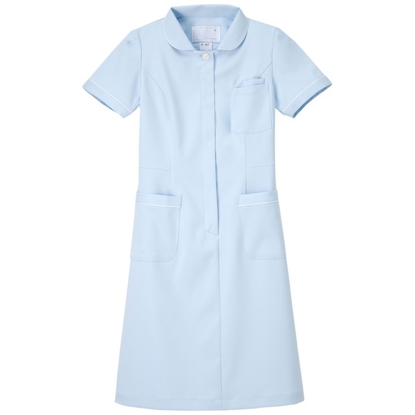 (nagaire-ben) nagaileben Girls One Piece Short Sleeve Nurse Clothes White Robe FT – 4417  - bule
