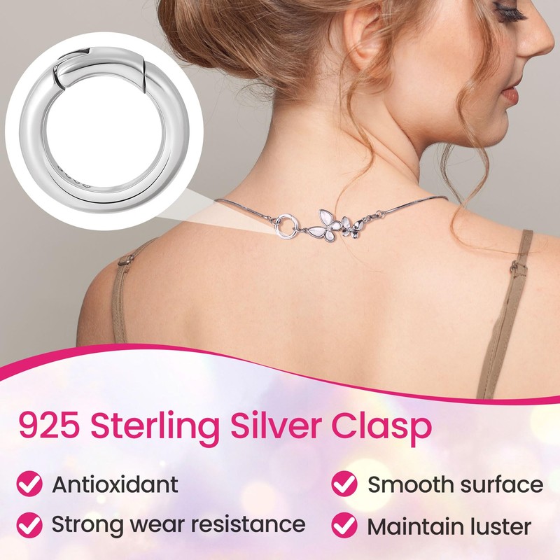 Pndeyo 1pc 925 Sterling Silver Round Jewelry Clasps, 0.48x0.48in, Gold