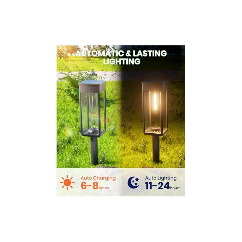 BITPOTT - Luces solares para calzada, paquete de 8, 3