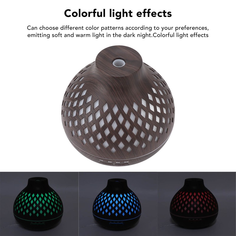 400ml Aromatherapy Humidifier Onion Wood Grain Aroma Humidifier Colorful Light