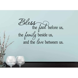 Imposing Design Bless The Food Before us The Family Beside US 23 x 13 Vinyl Wall Quote Sticker Cooking Decor Kitchen Decorative Sticker Motivational Inspirational