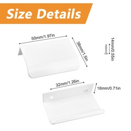 MOROBOR 8pcs Finger Edge Pull Aluminum Alloy Invisible Wardrobe Handles Recessed Concealed Handles for Cabinets, Drawers, Sliding Doors, Closets(50mm, white)