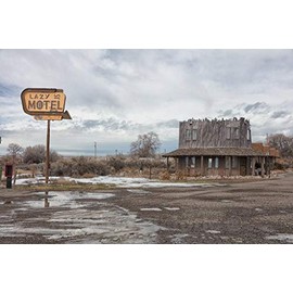 Historic Pictoric Photo - The Long-Abandoned Lazy S Arrow Motel in Whitewater, Colorado, Near Grand Junction- Fine Art Photo Reporduction 24in x 16in