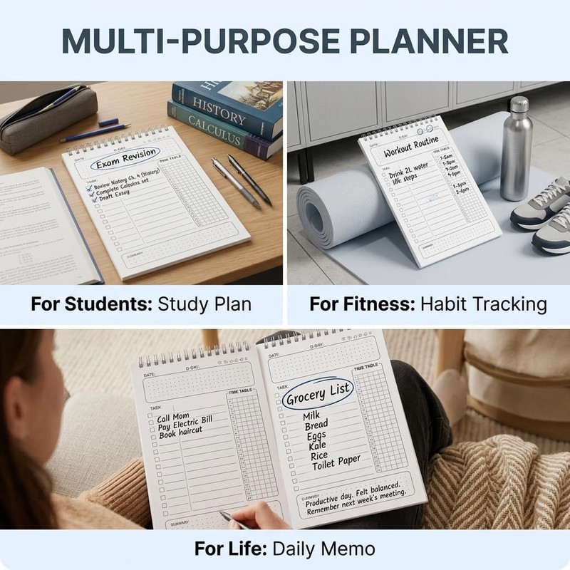 A5 Daily Planner Notebook Productivity Planner with To Do List