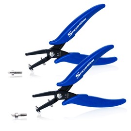 SPEEDWOX Metal Hole Puncher Jewelry Hole Punch Set 1.5mm and 1.8mm Diameter Round Hole for Sheet Metal 0.5mm Thick 6 Inches Hole Punch Pliers Precision Jewelry Making Tool Craft Beading Hobby