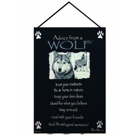 Manual Advice From a Wolf Woven X Your True Nature Wall Hanging, 17 X 26-Inch
