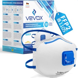 VEVOX® Respirators FFP3, FFP2 or FFP1 - sets of 5, 10, 20 or 5000 - with comfort sealing - respirator face mask ffp3/ffp2/ffp1 - valved facemasks - dust mask with valve