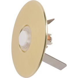 Morris Products Lit Stucco Pushbutton Doorbell Button – 5/8” Decorative Lighted Gold Rim Pearl Button – 2-1/2” Gold Anodized Aluminum Plate, Spring Set – Residential Commercial Use – 1 Count, (78240)