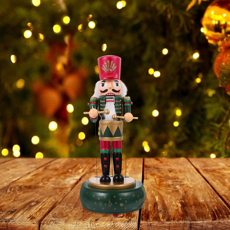 Cabilock Wooden Nutcracker Soldier Music Box with Movable Mouth Hands