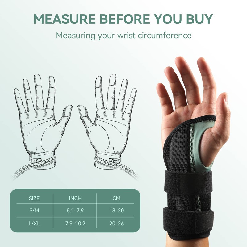 AGPTEK Wrist Brace with 3 Plates, Wrist Brace for Carpal