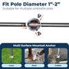 EUIJOIP 17" Stainless Steel Screw-in Ground Stakes - Extra-Long Spiral