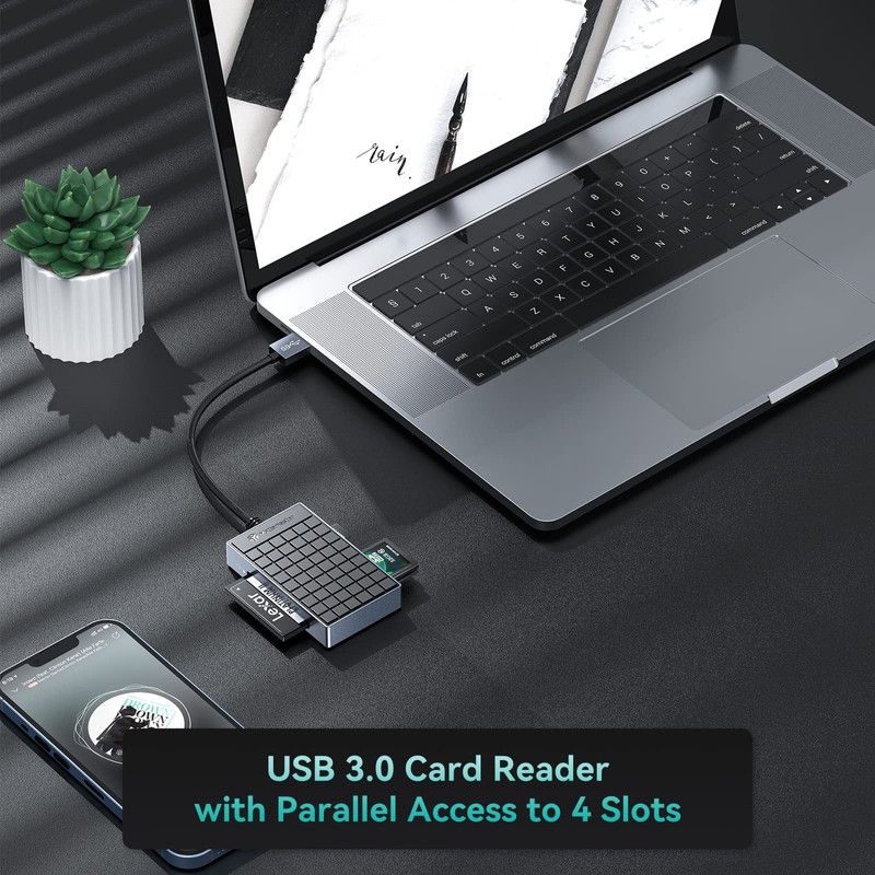 Yottamaster P-CR01 USB 3.0 Card Reader, SD/TF (microSD)/CF/MS 4 Slots