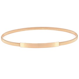 JASGOOD Skinny Metal Cinch Belt for Dress Stretch Thin Waist Belt for Women Gold, Smooth, 35.4in