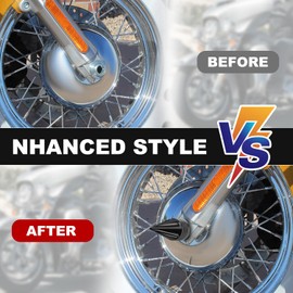 AEEAST 3.6" Alxe Nut Covers, Front Axle Caps Compatible for Harley Davidson Street Road Electra Tri Glide Road King Fat Boy Dyna 2002-2025, Black