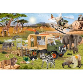 Schmidt Spiele CGS 56384 Schleich Adventure Animal Rescue 60 Pieces Children's Puzzle with Two Original Figures, Colourful, Multicoloured, Standard Size