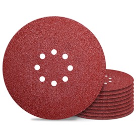 9 inch Sanding Discs 8 Holes 40 Grit Hook and Loop Disc 225mm Sanding Pads 10PCS for Drywall Sander