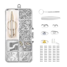 35 Paar Brille Nasenpads Silikon, Brillen Nasenpads Brillenpads Nasenschutz für Brille mit Reparaturen Schrauben Schraubendreher Pinzetten Rutschfeste Ohrhaken Ösenreinigungstuch Aufbewahrungsbox