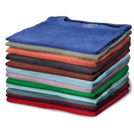 BILLIONHATS 8 Pack of Plus Size Men's Solid Colors Cotton T-Shirts Short Sleeve Lightweight Multicolor Big Tall Tees, Bulk (7X-Large)