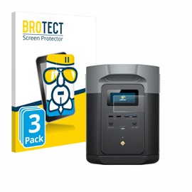 BROTECT Protective Glass for EcoFlow Delta 2 Max (Pack of 3) Protective Film Tempered Glass [Extremely Scratch-Resistant 9H, Anti-Fingerprint, Ultra Transparent]