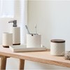 Motifeur Bathroom Accessories Set, 5-Piece Ceramic and Wood Bath Accessory