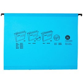 Esselte Classic Reinforced Suspension File with Binder Strip, A4, Pack of 10, Tabs Included, Blue, 93130