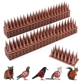 Aqjbh Bird Spikes, 30 Pack Squirrel Raccoon Pigeon Cat Animal Deterrent Spikes Anti-Climb for Outside Anti Animal Defender Spikes Outdoor to Keep Birds Away Brown
