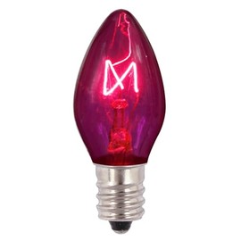 Vickerman C7 Transparent Purple Twinkle Replacement Bulb, 5 watts, 120 Volt, Box of 25