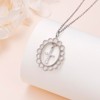 DAOCHONG 925 Sterling Silver Dangling Cross Necklace Faith Pendant Christian