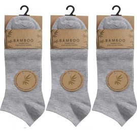 Pandastick 3 Pairs of Men's Bamboo Trainer Liner Socks UK Size 6-11 (Grey) (40B589)