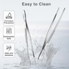 2 Pcs 12-Inch Stainless Steel Kitchen Tweezers, Dual-Tip Serrated Tongs