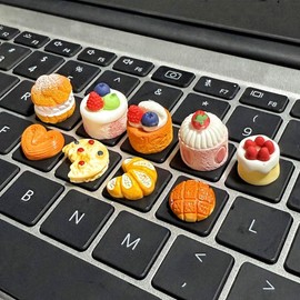 30pcs Fruits Keycap,Fruit Keyboard Key Caps,Raised Keyboard Stickers for Long Nails,Resin Comfortable Typing Keyboard Covers for Gaming Laptop PC Computer Desktop Christmas Gift(Fruit B,30pcs)