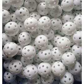 Tebery 100 Pack White Plastic Golf Training Balls - Airflow Hollow 5 Inch Wiffle Golf Balls for Driving Range, Swing Practice, Home Use