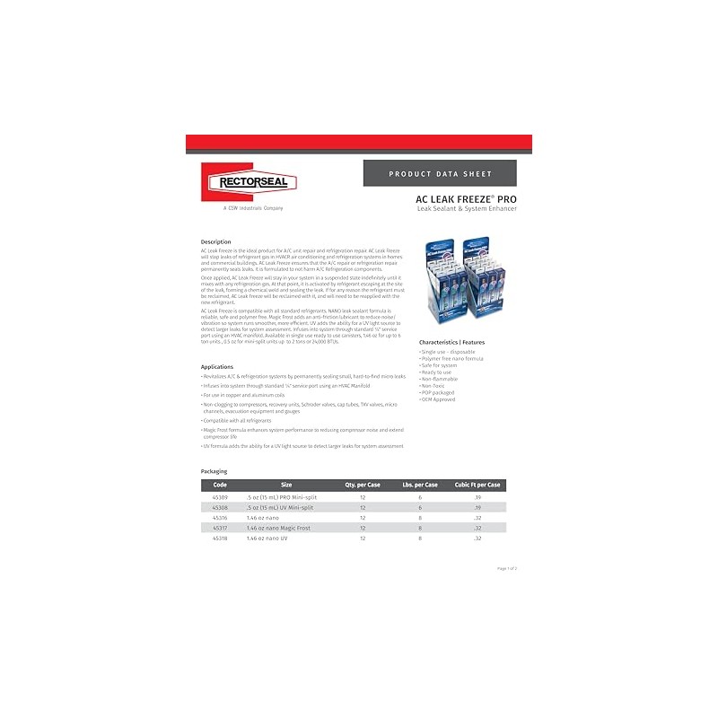 RectorSeal AC Leak Freeze Pro Nano with Magic Frost 45317